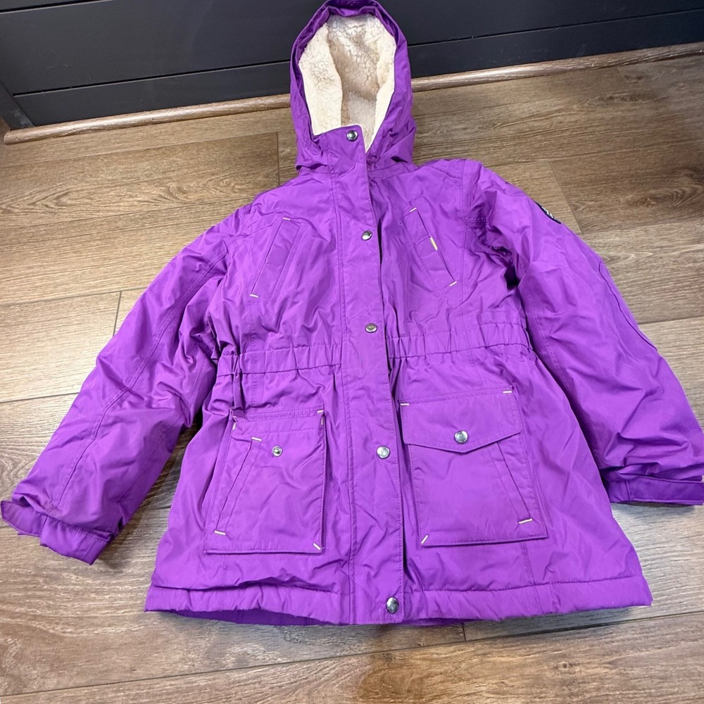 Lands' End Girls Down Fill Insulated Parka Purple Outdoors XL 16+ Winter Hooded